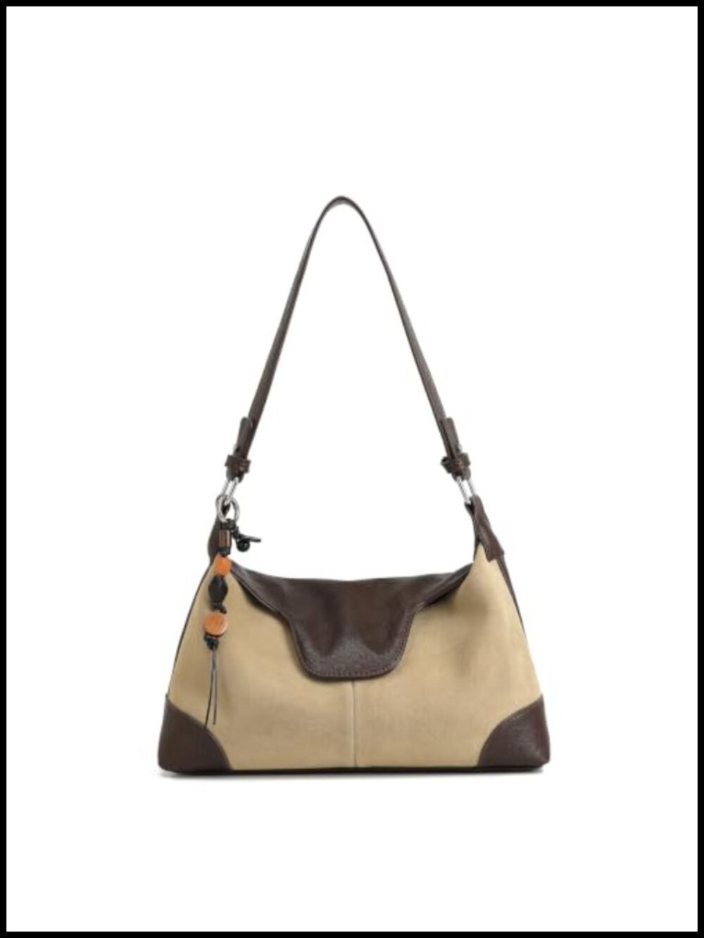 Suede Crescent Crossbody Bag Tassel Charm Lightweight Shoulder Purse